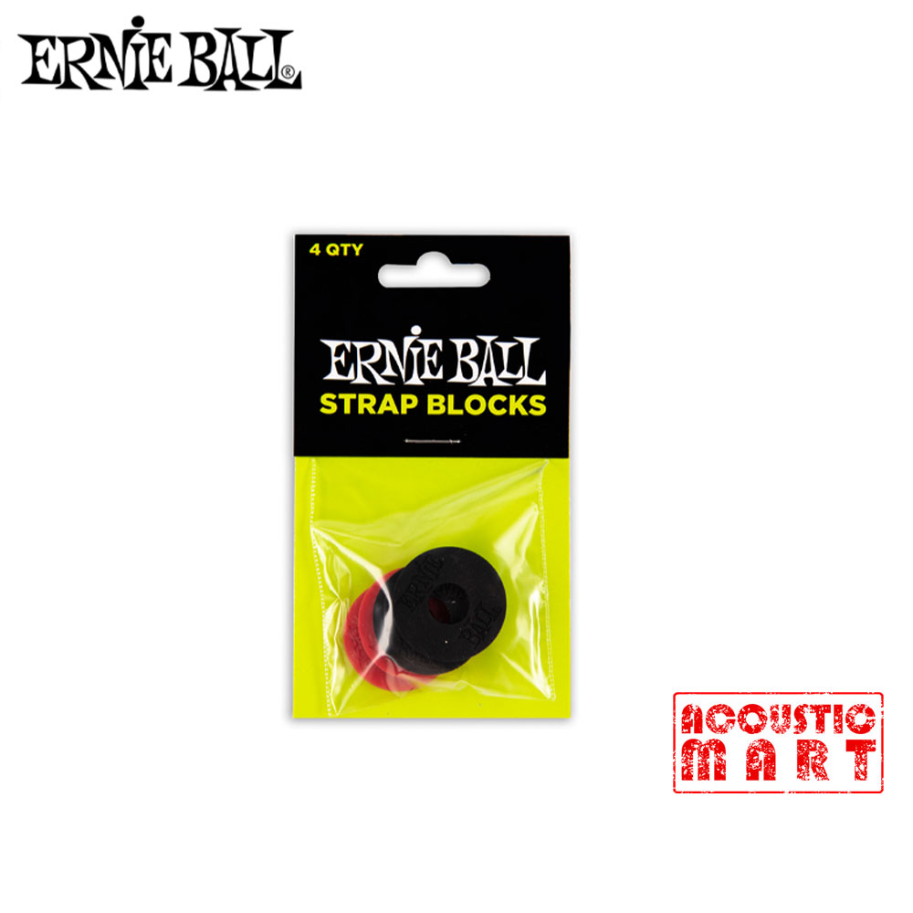 어니볼 스트랩락 Ernie Ball STRAP BLOCKS 4PK (Red&amp;Black)